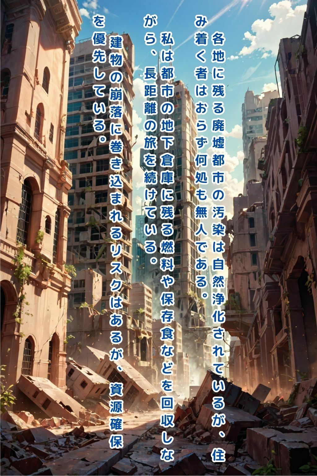 廃墟都市の少女〜瓦礫の中の楽園〜【テキスト付き本編30P】 - サンプル画像 2