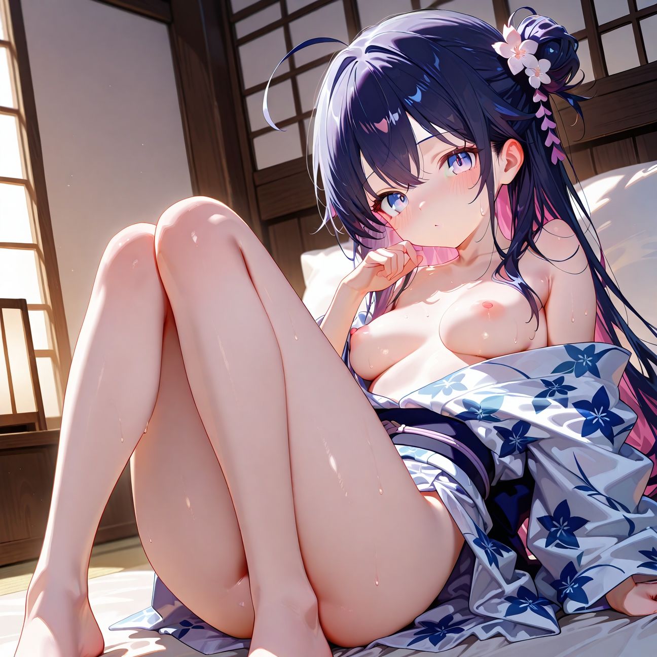 【Part1】淫乱JK浴衣で中出し大会☆彡 - サンプル画像 1