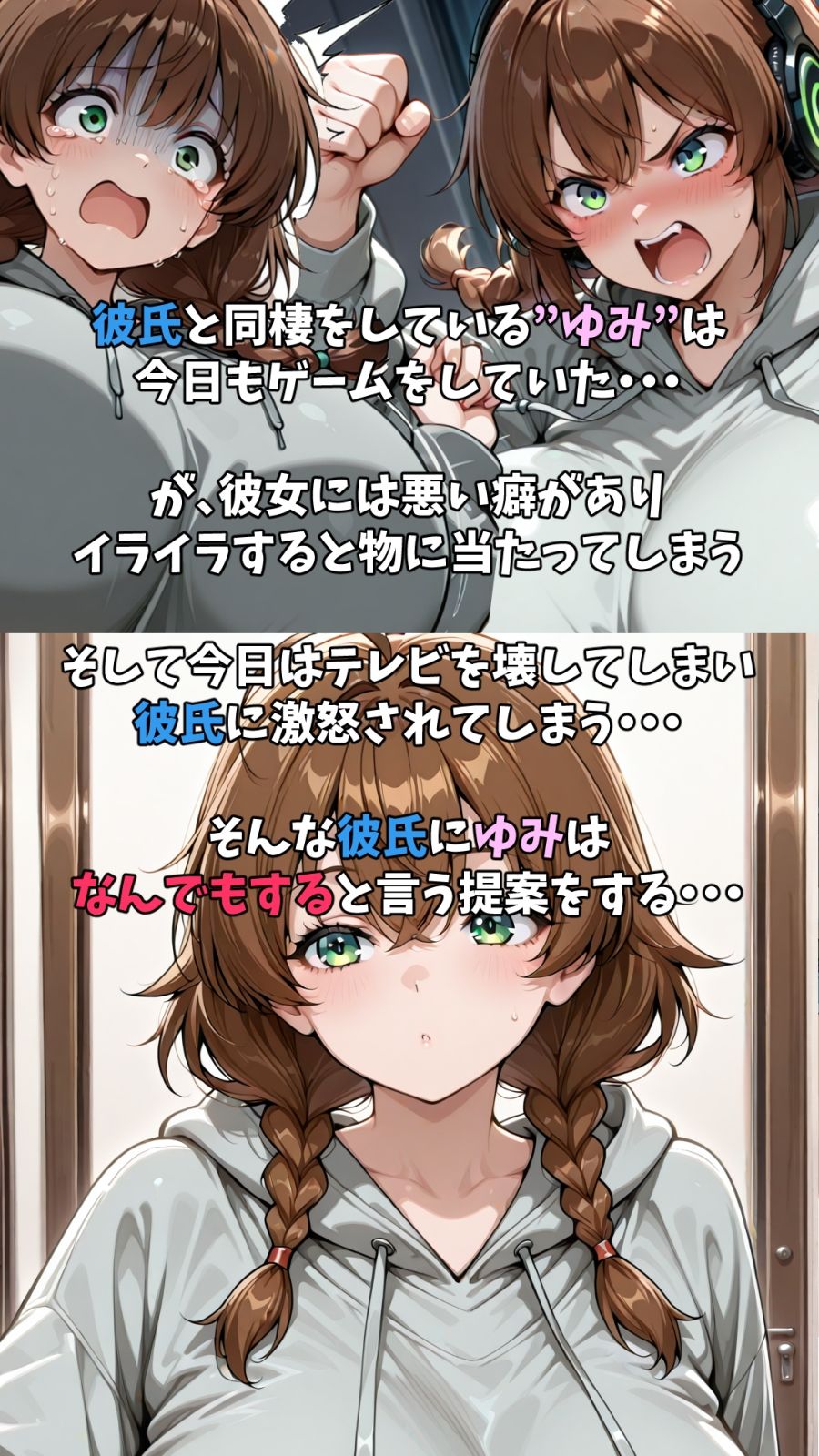 ゲーマーな彼女ゆみと同棲えっち - サンプル画像 1