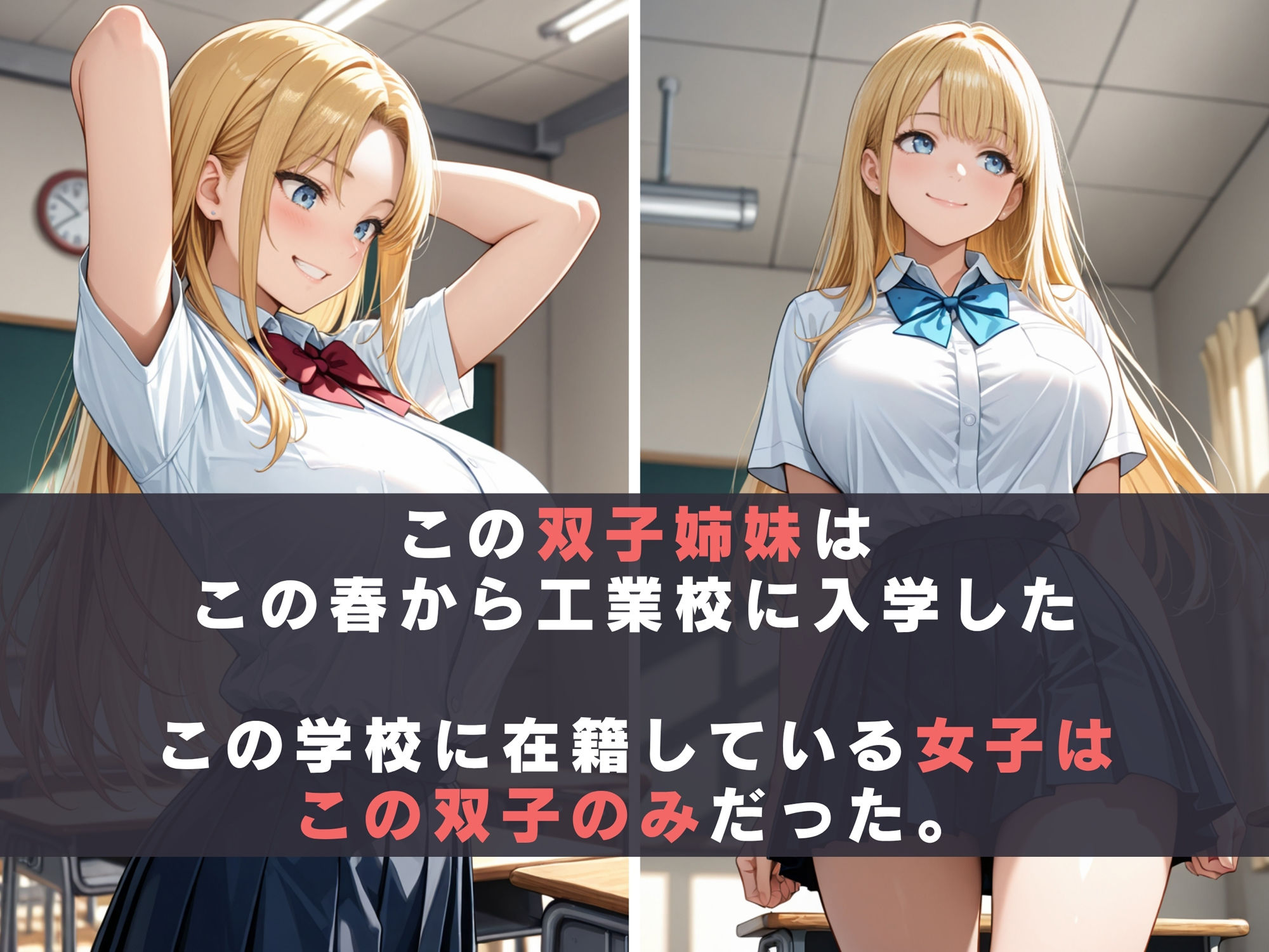 巨乳の双子姉妹は工業系男子の中出し当番をする - サンプル画像 3