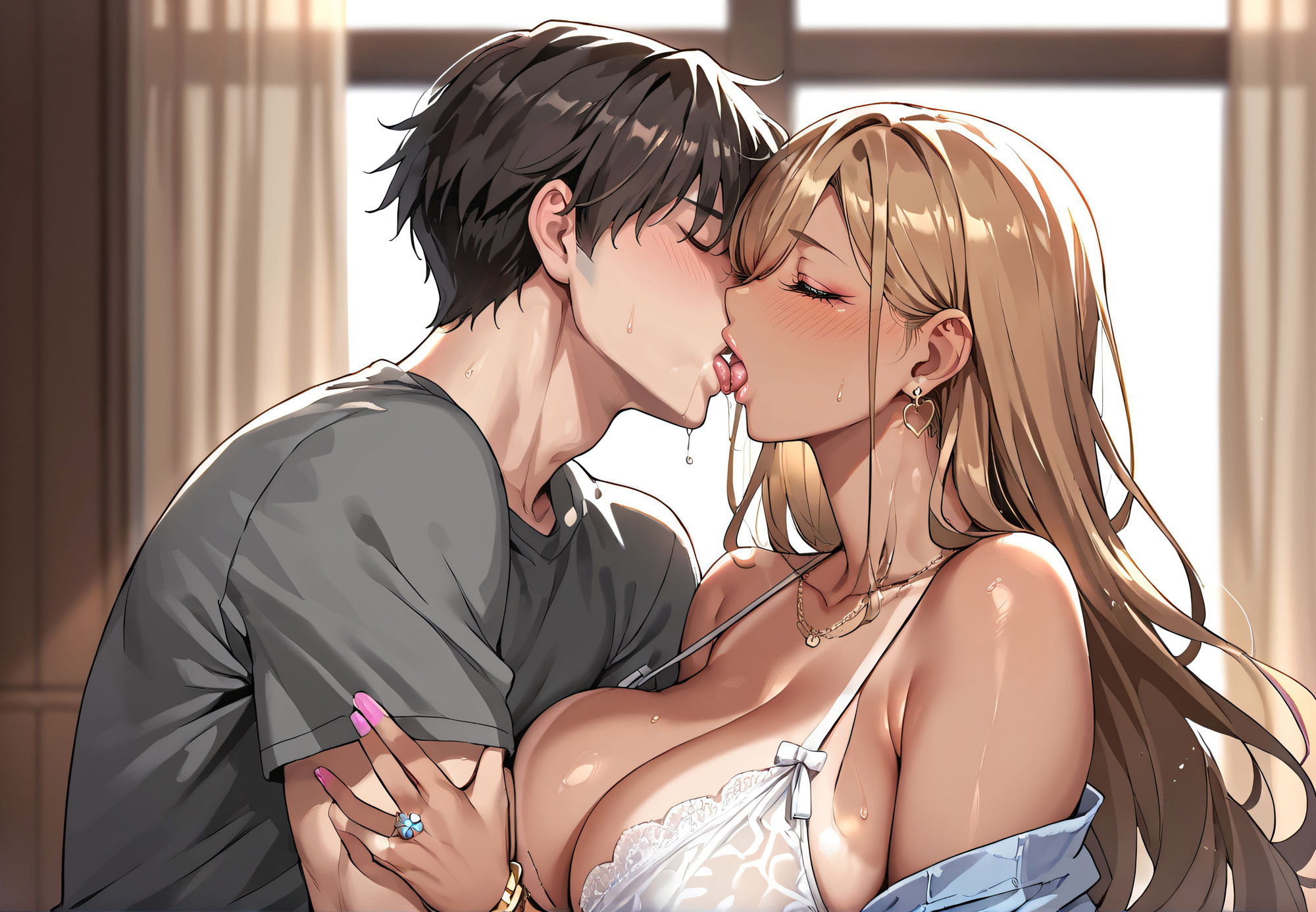 「旦那には内緒よ（はーと）」友達の黒ギャルおばさんと朝から晩までハメまくり - サンプル画像 5