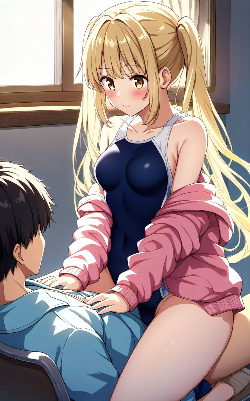 金髪巨乳ギャル妹に中出ししちゃった！ - サンプル画像 1