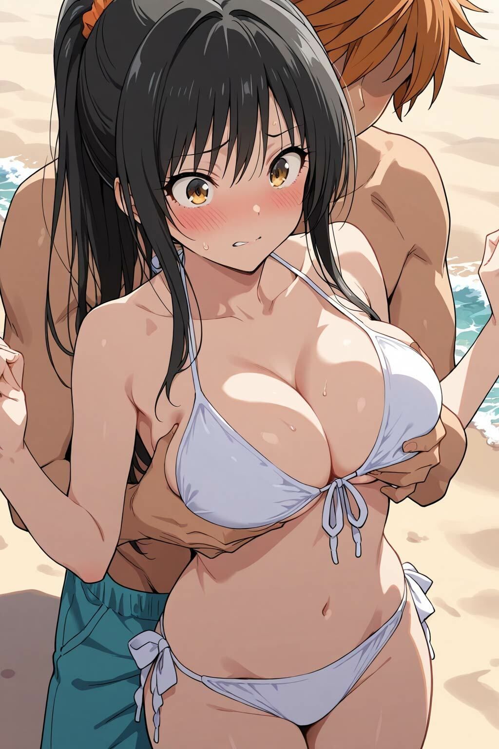 ゆいちゃんと浜辺でいちゃらぶエッチ - サンプル画像 2