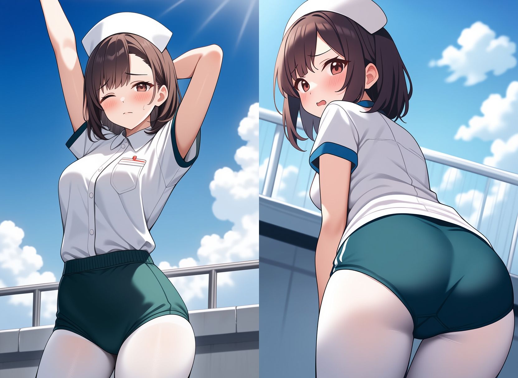 ブルマー姿の看護婦さん、入院中お世話になりました - サンプル画像 1