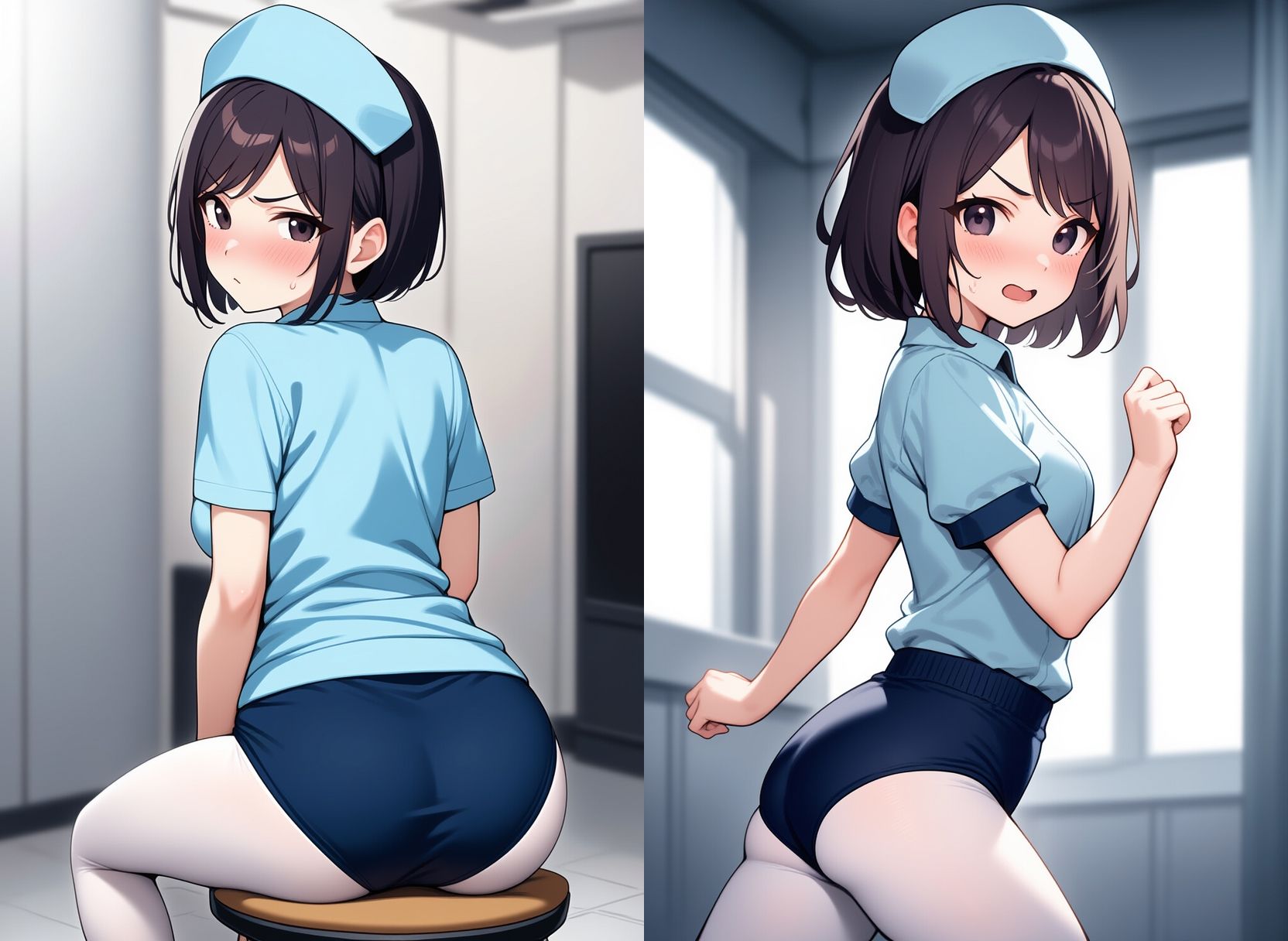 ブルマー姿の看護婦さん、入院中お世話になりました - サンプル画像 3
