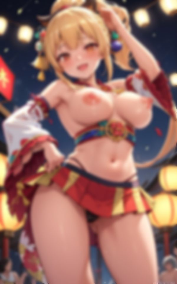 祭りに現れた淫乱すぎる露出巨乳美女のエチエチな誘惑 - サンプル画像 7