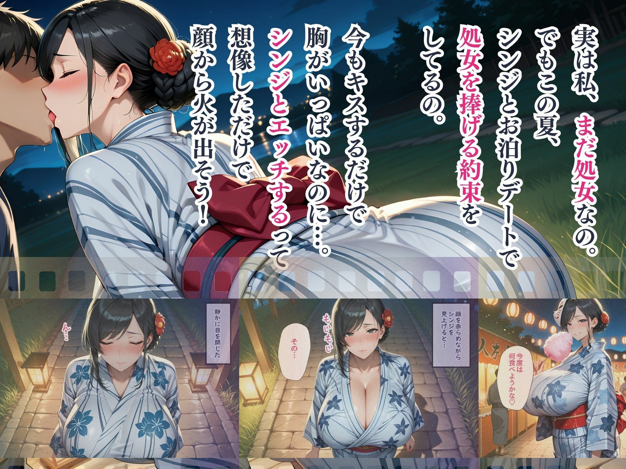 爆乳カノジョ  夏祭りデートの夜  元カノからの嫉妬で処女強奪NTR〜完堕ち腹ボテ〜 - サンプル画像 2