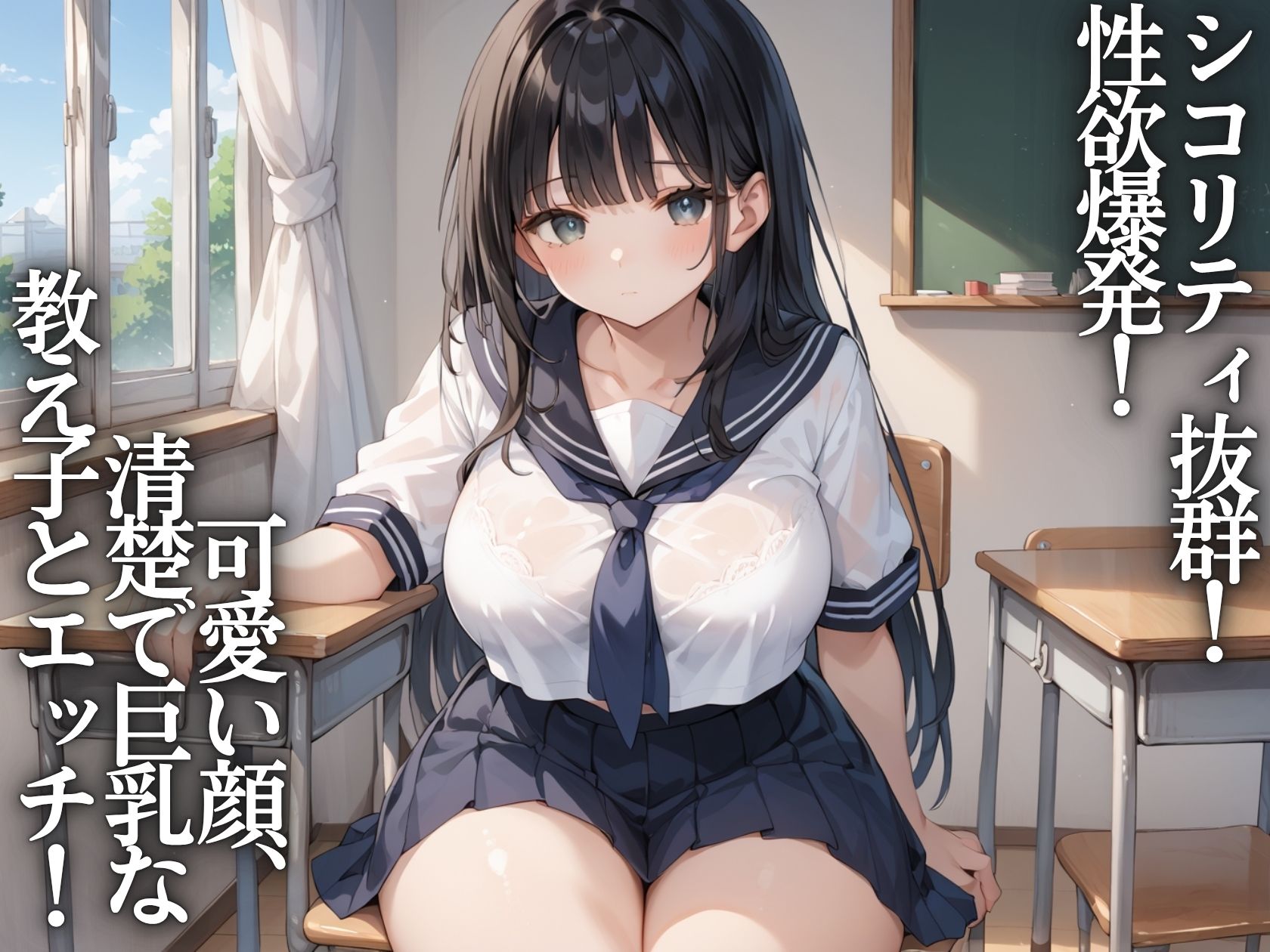 清楚巨乳女子校生を種付け調教 - サンプル画像 1