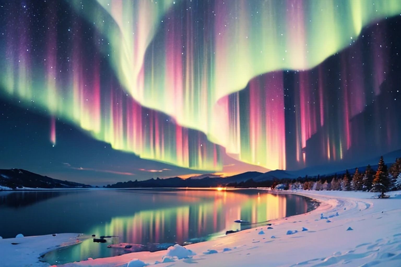 オーロラ  背景素材 - サンプル画像 2