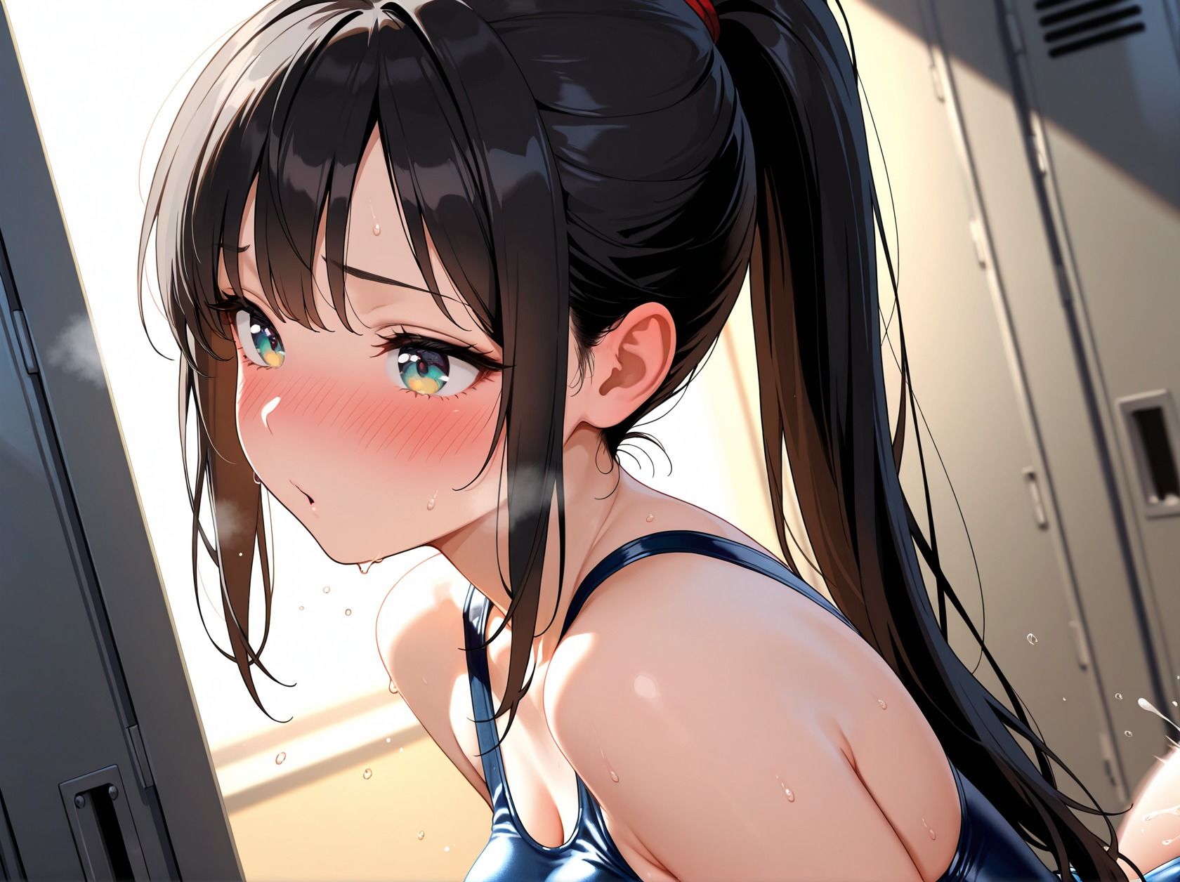 狙われた少女〜スク水肉便器〜キモおじが水泳部員を生ハメ性指導 - サンプル画像 1