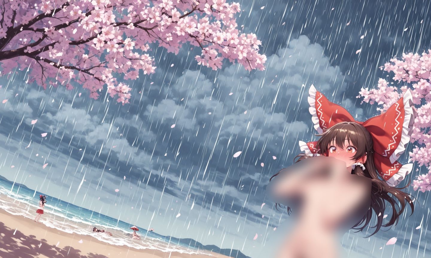 霊夢ちゃんのえっちな写真集vol.7〜春の雨の昼の海編〜 - サンプル画像 1