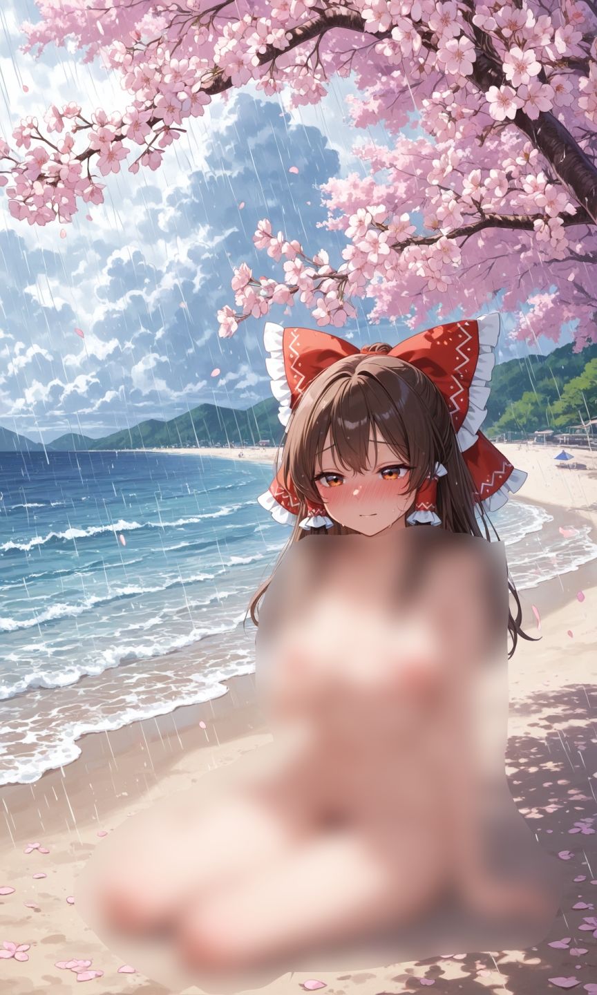 霊夢ちゃんのえっちな写真集vol.7〜春の雨の昼の海編〜 - サンプル画像 2