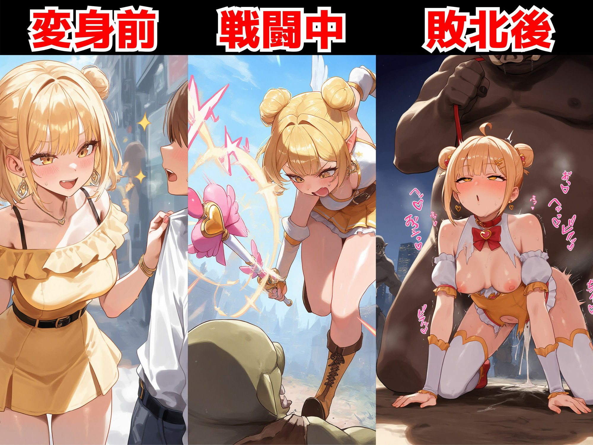敗北魔法少女はモンスターに連続種付けされてアヘ顔に！？ 【変身ヒロイン異種姦:500枚】 - サンプル画像 6