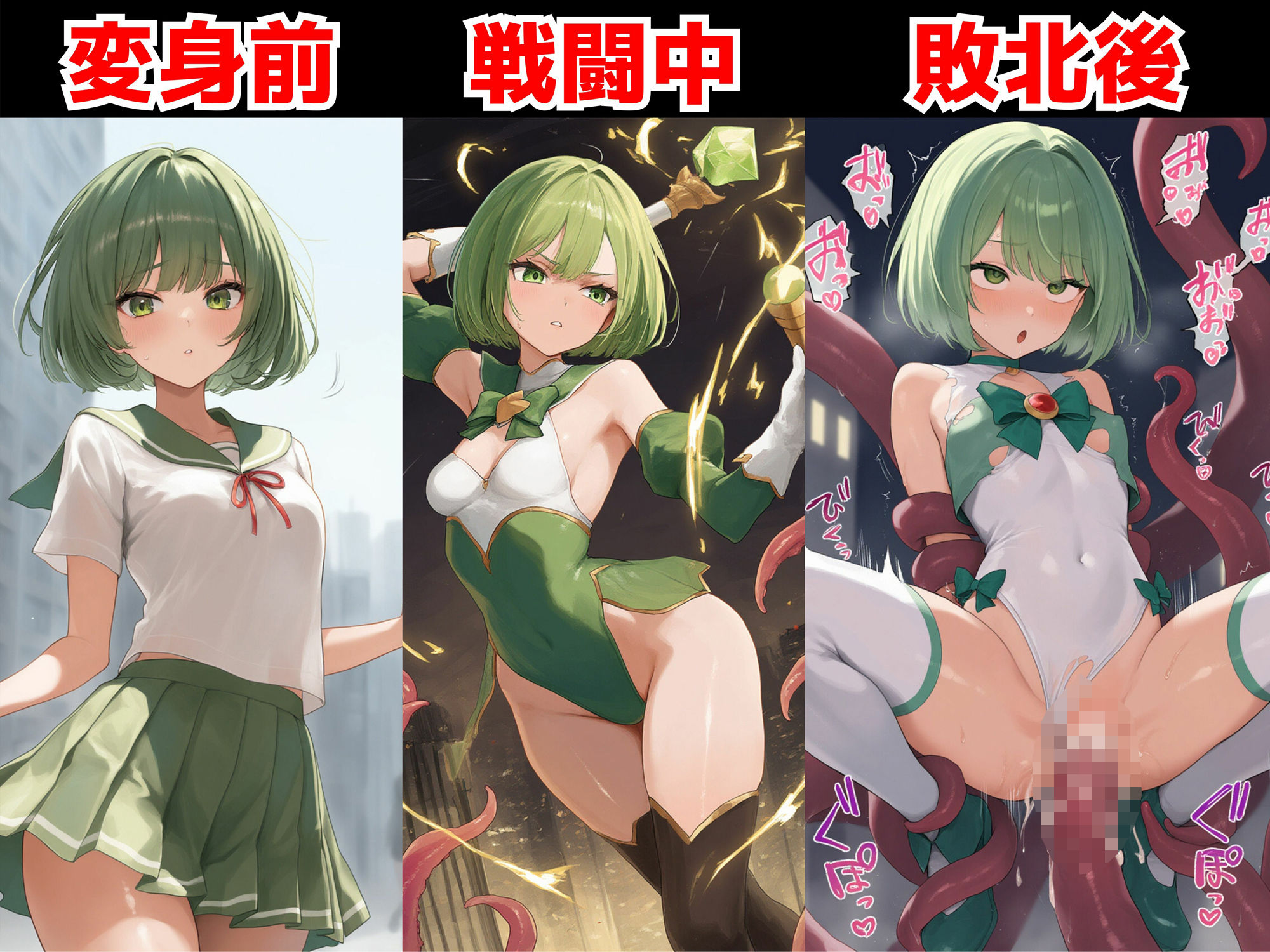 敗北魔法少女はモンスターに連続種付けされてアヘ顔に！？ 【変身ヒロイン異種姦:500枚】 - サンプル画像 7