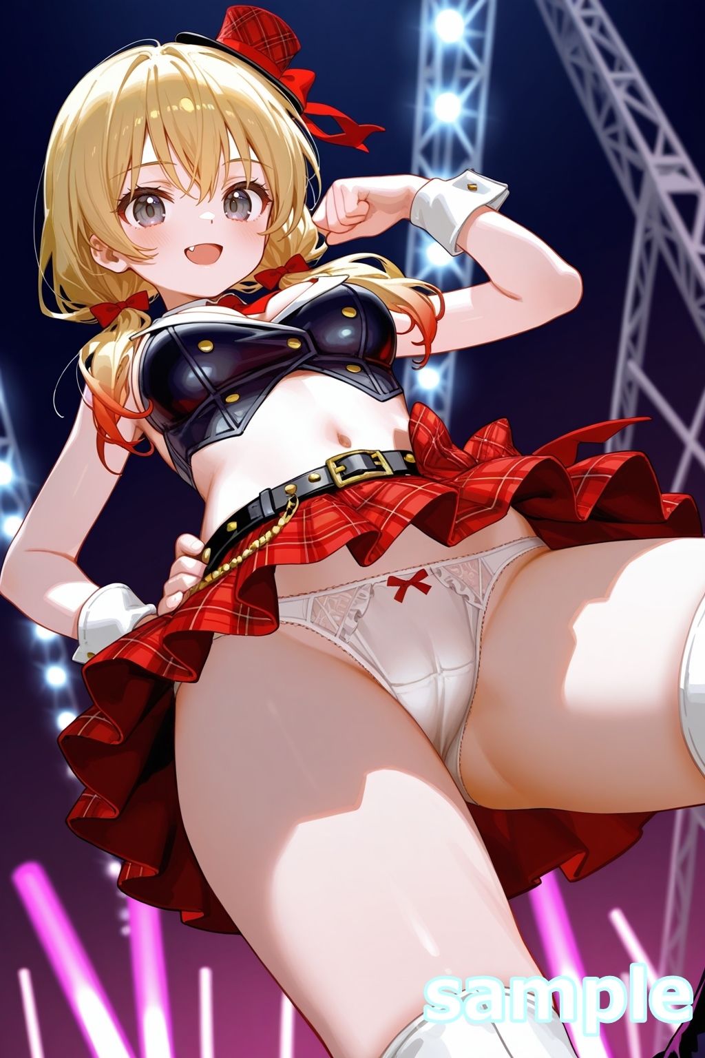 おパンツ拝見イラスト集 〜アイドル・ライブステージ編〜 - サンプル画像 1