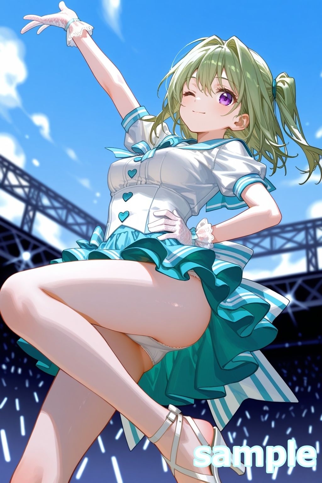 おパンツ拝見イラスト集 〜アイドル・ライブステージ編〜 - サンプル画像 4