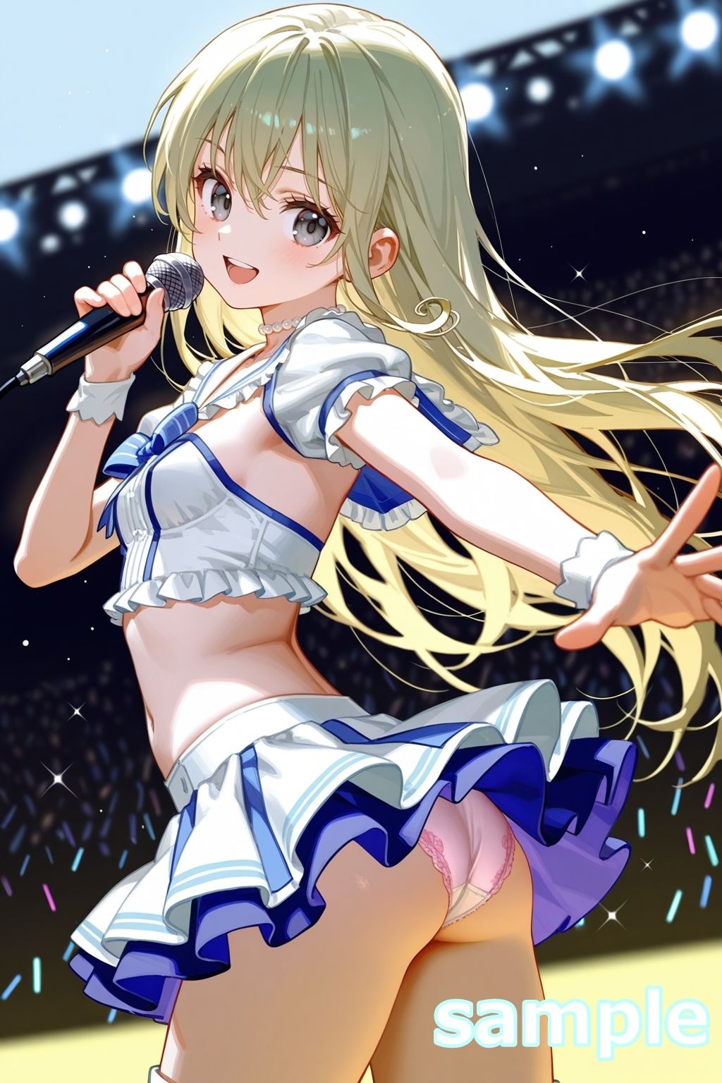 おパンツ拝見イラスト集 〜アイドル・ライブステージ編〜 - サンプル画像 5