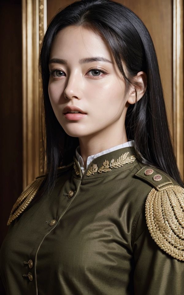 ミリタリー美女  戦地をかける華 - サンプル画像 1