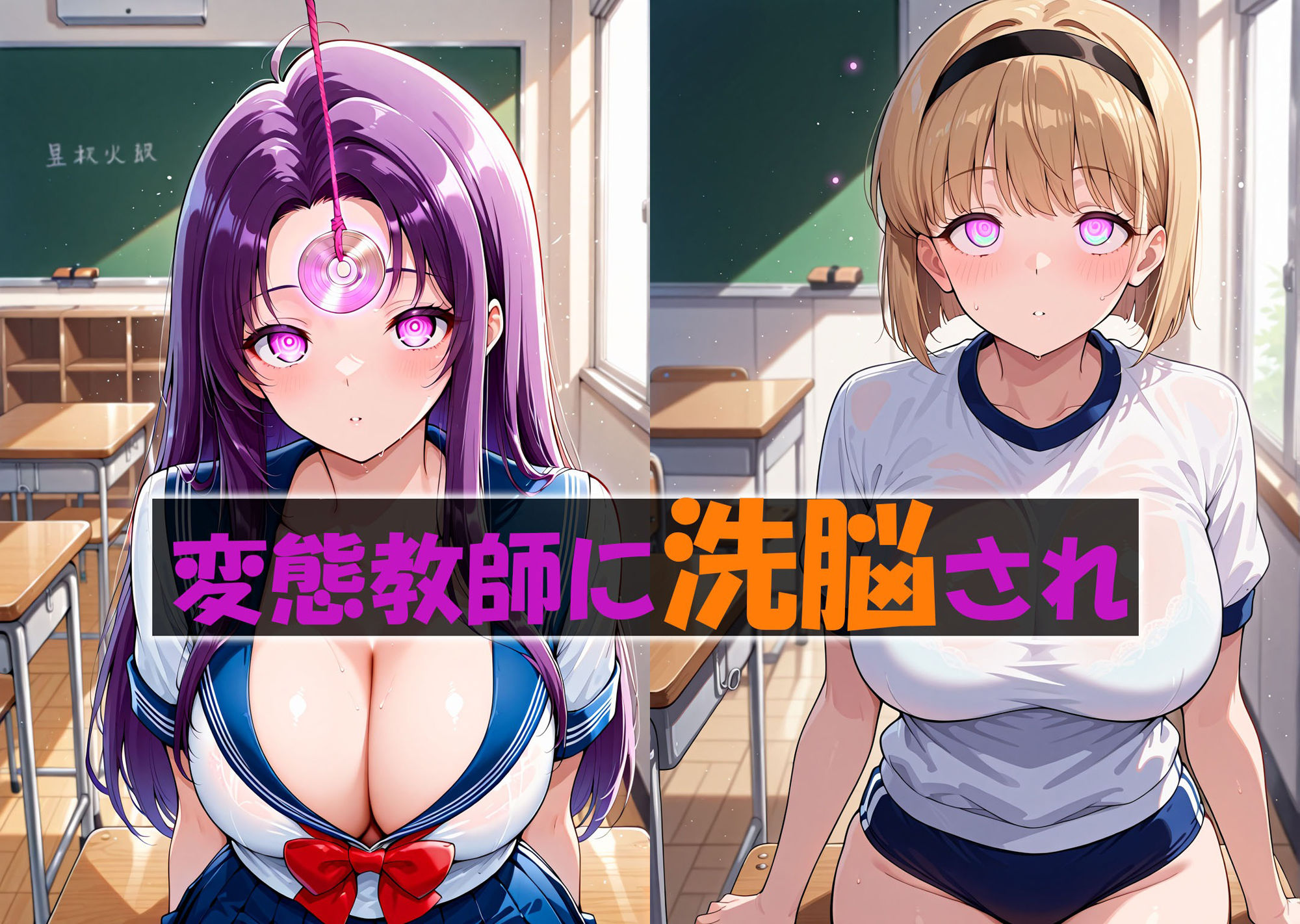 催●学園  性奴●化計画  細川〇樹・葉月い〇な編 - サンプル画像 1
