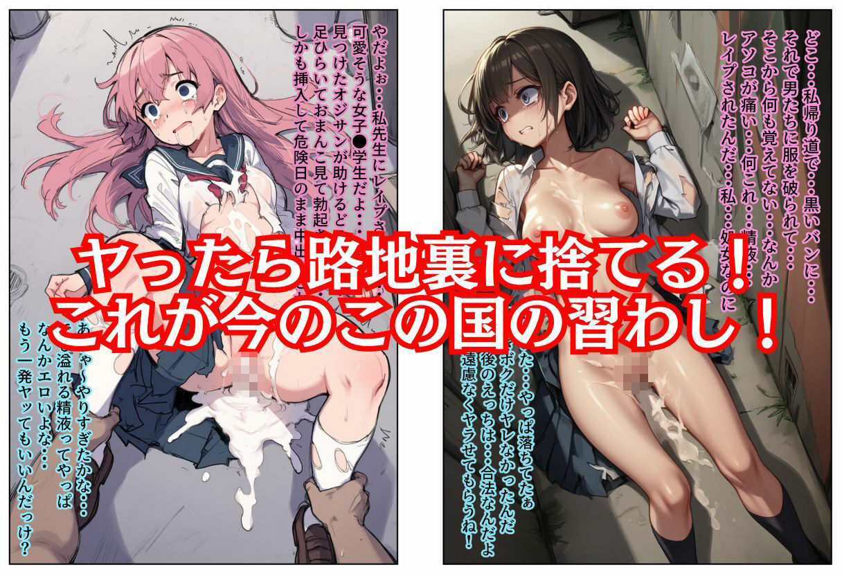 路地裏に事後の制服女子を捨てる！追加中出しは合法。孕ませ薬でボテ腹完成【セリフ付き＋エロCG集】 - サンプル画像 3