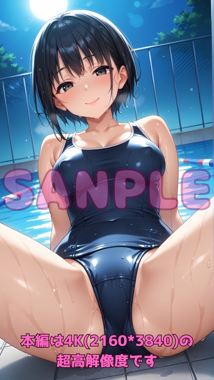 深夜のスク水部〜プールで禁断レッスン2〜 - サンプル画像 1