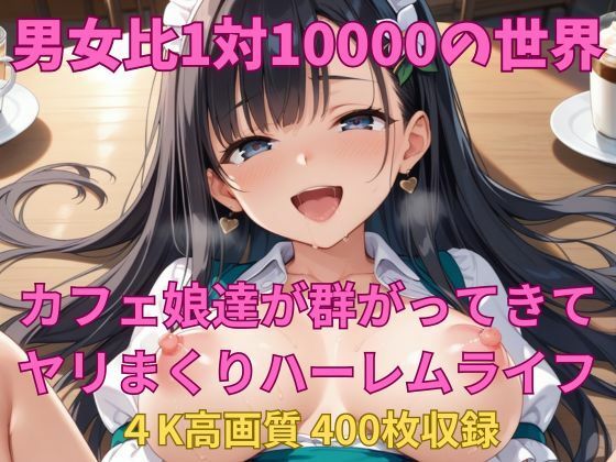 男女比1対10000の世界 カフェ娘達とセックスし放題でちんぽが乾く暇もないヤリ放題ハーレムライフ！！
