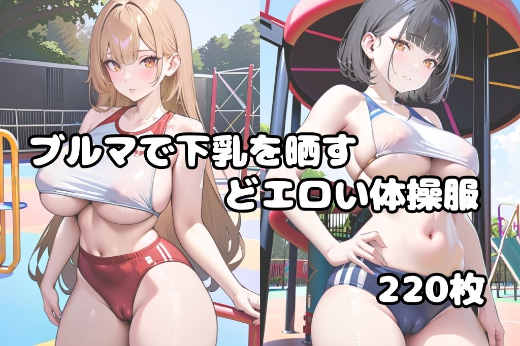 ブルマで下乳も見えてるどエロい体操服 - サンプル画像 1