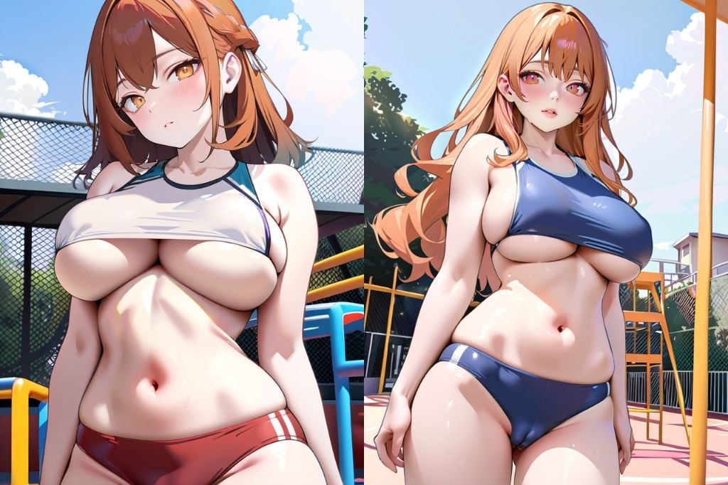 ブルマで下乳も見えてるどエロい体操服 - サンプル画像 2