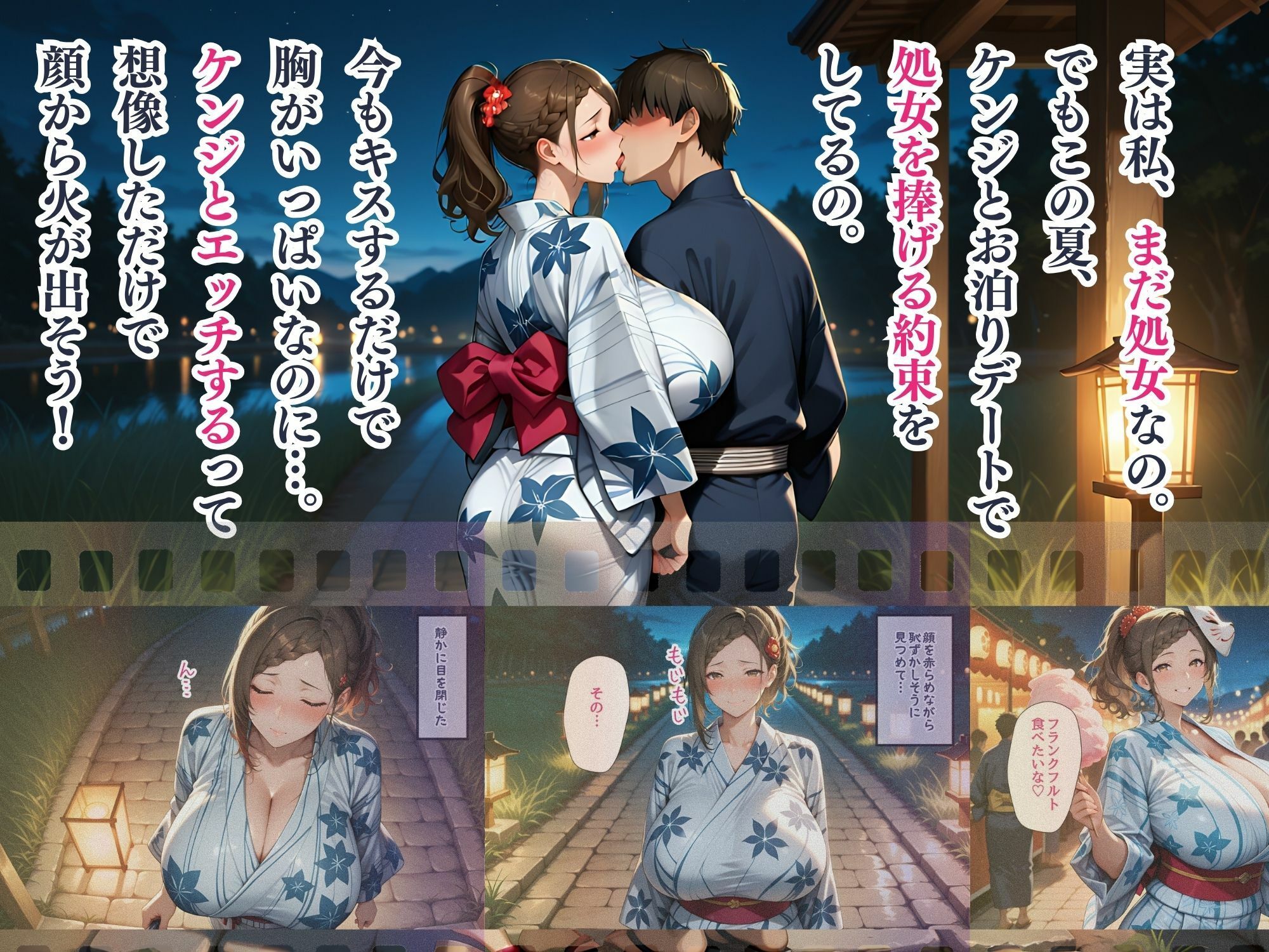 爆乳カノジョ  夏祭りデートの夜  元カノの嫉妬から処女強奪NTR〜完堕ち腹ボテ〜 - サンプル画像 2