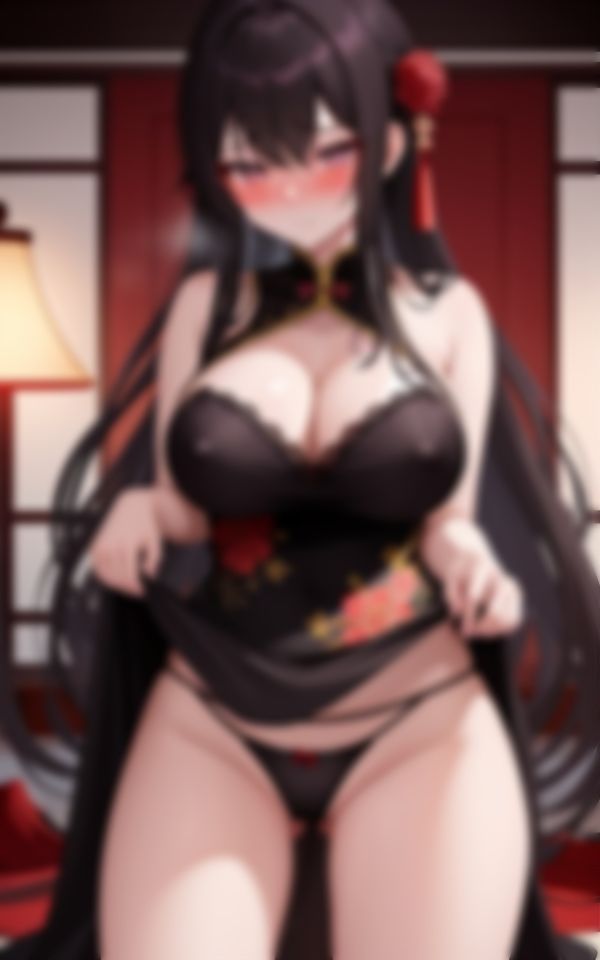 こちらを見つめて誘惑してくる大胆爆乳チャイナガールの魅惑 - サンプル画像 2