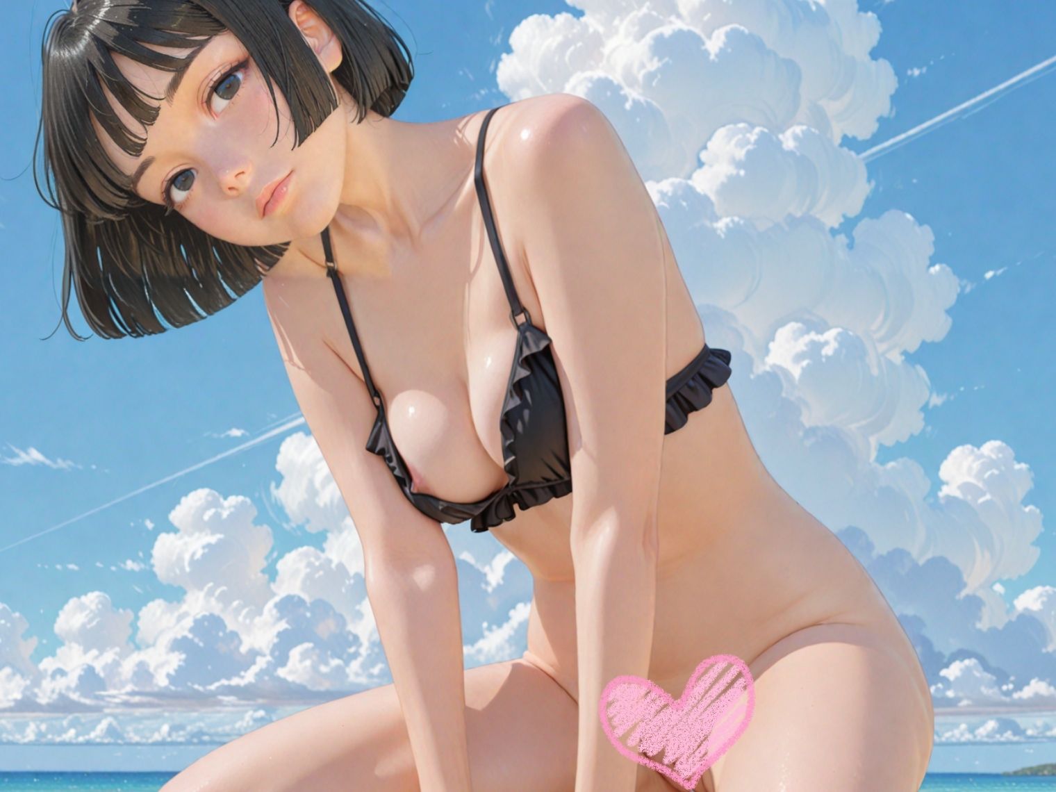 割れ目まるだし過激水着 - サンプル画像 4