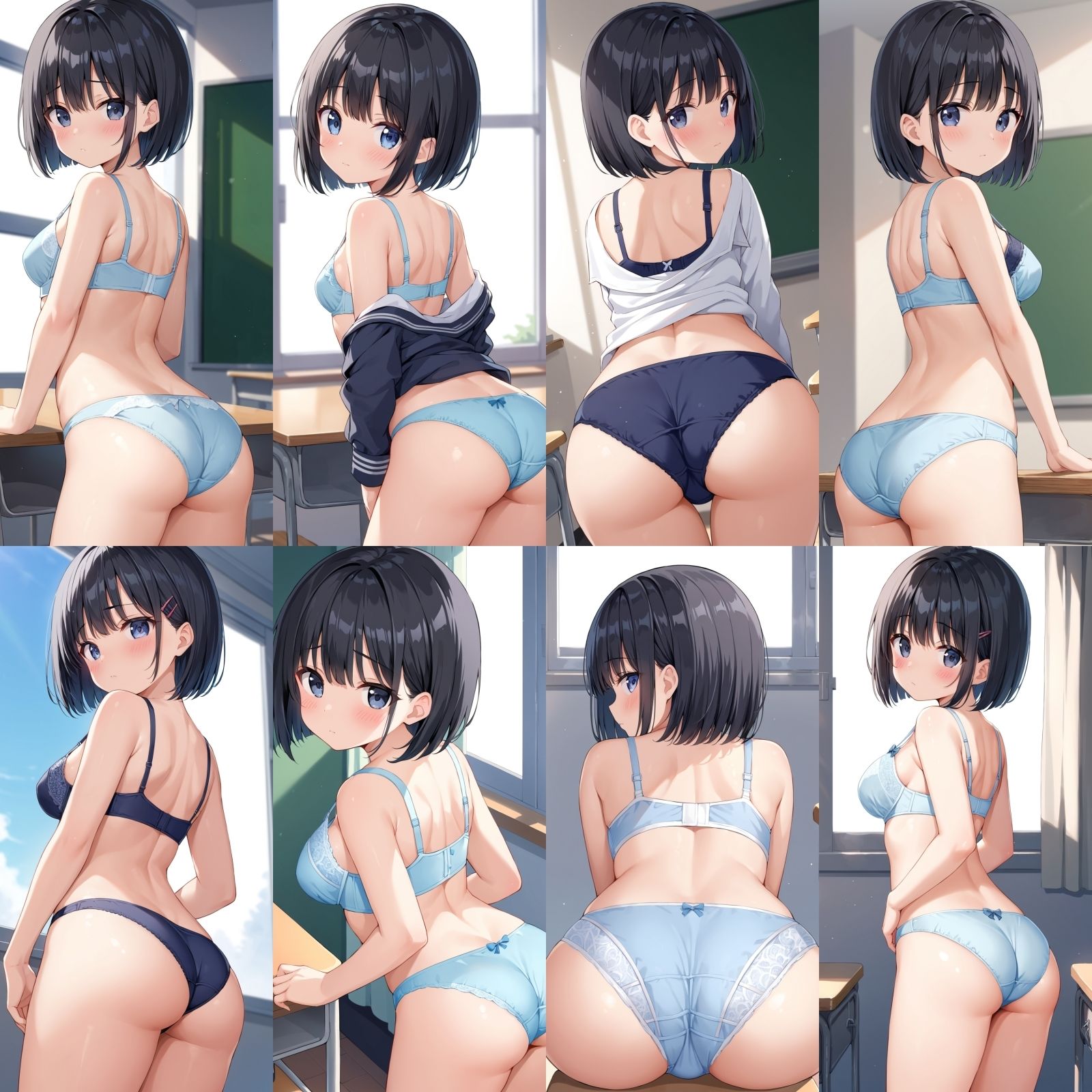 教室で脱ぎだす同級生-ボブ編-【500枚】 - サンプル画像 5