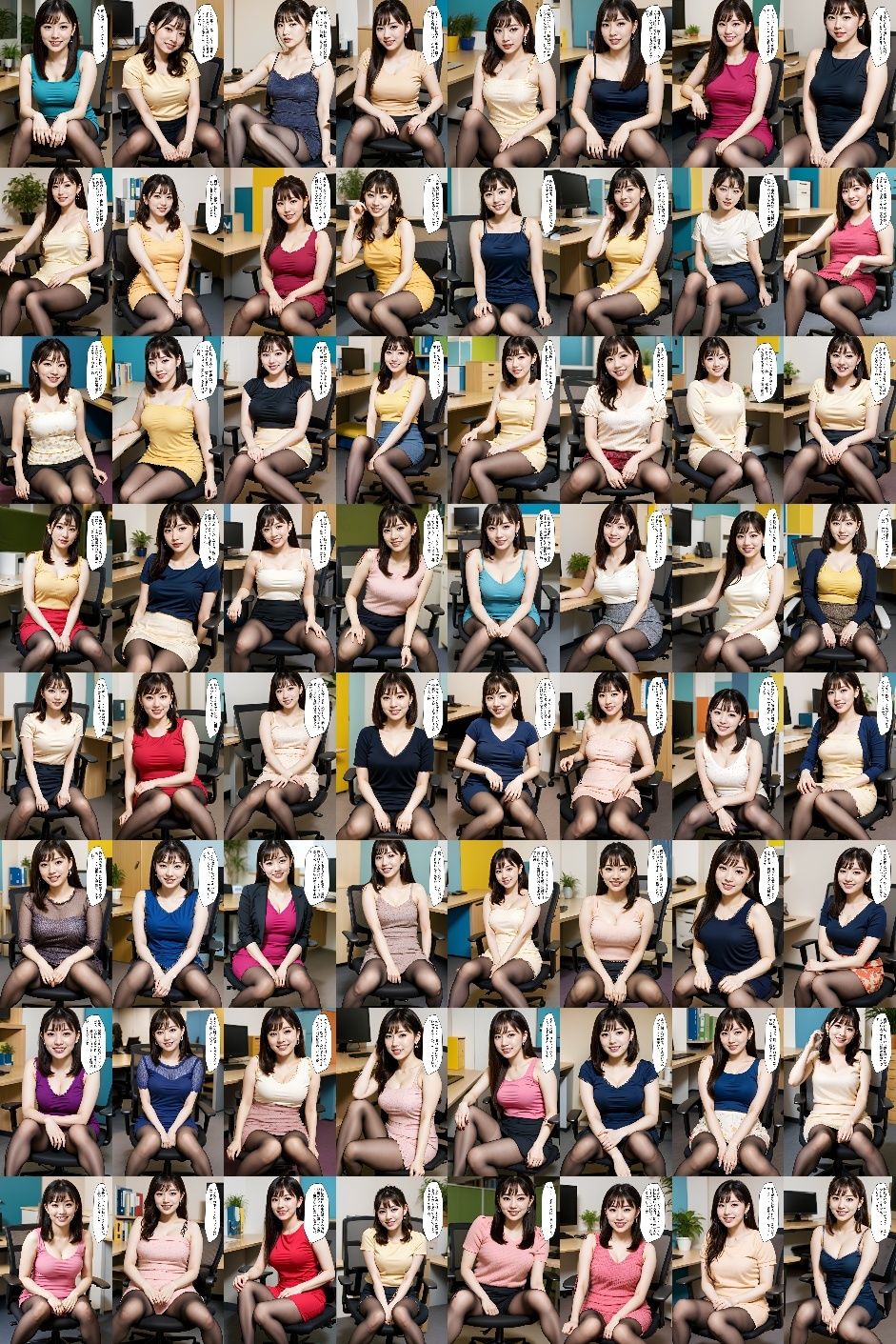 隣の席の巨乳黒ストOL『あかね』に毎日チ○ポを勃たされている私 - サンプル画像 9