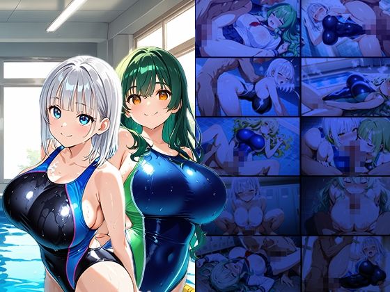 異色髪爆乳水泳部姉妹が顧問教師と孕ませプールレッスン【4K】 - サンプル画像 1