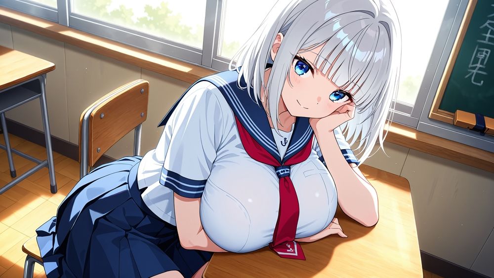 異色髪爆乳水泳部姉妹が顧問教師と孕ませプールレッスン【4K】 - サンプル画像 2