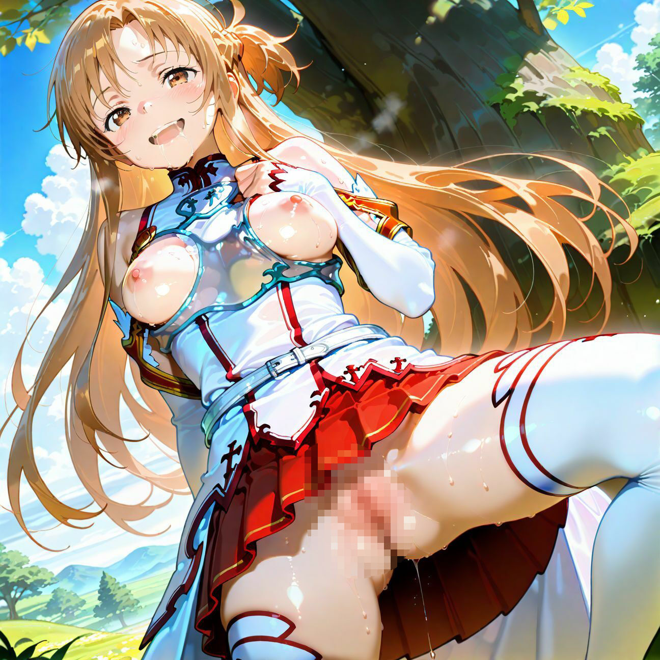 【SAO】アスナが洗脳されて見知らぬオジとイチャイチャえっち - サンプル画像 3