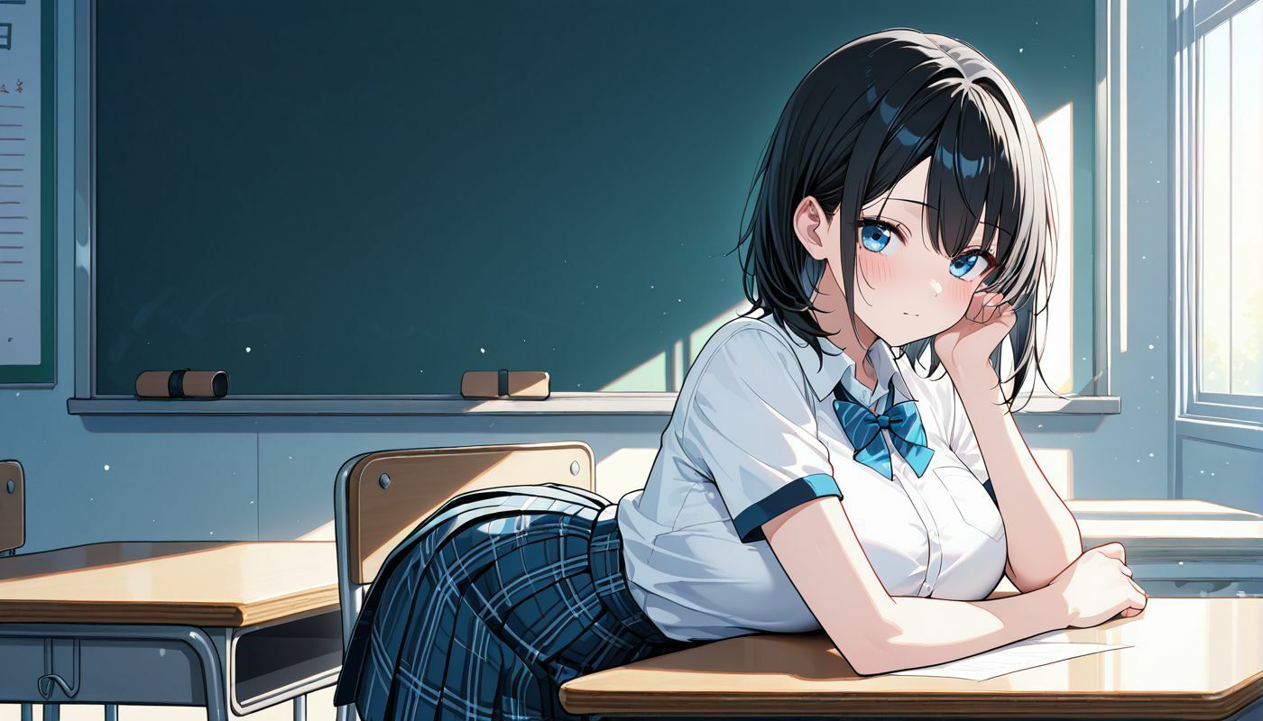 学園オナホー黒髪ショートの美女は学園みんなのオナホー - サンプル画像 1