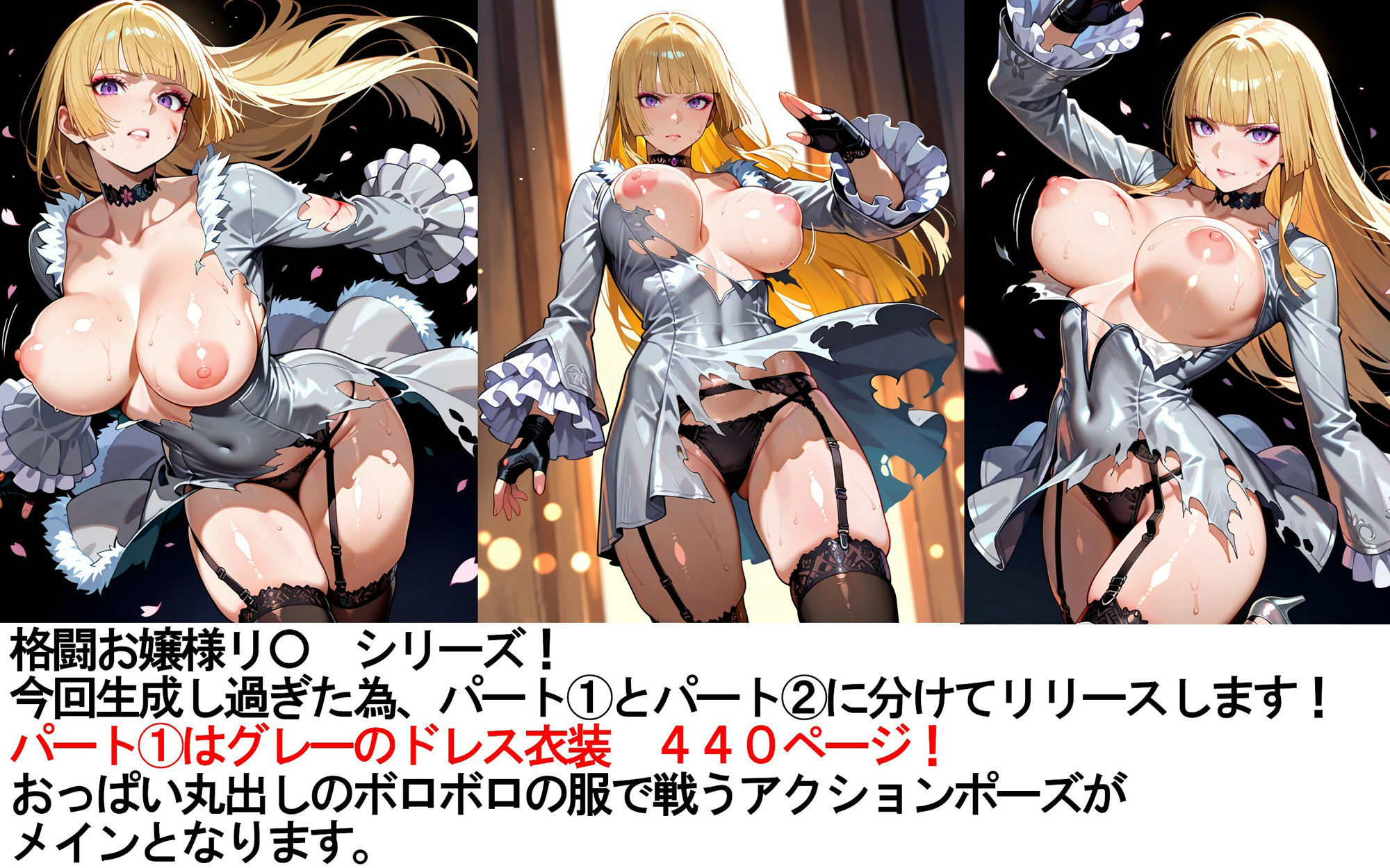 格闘お嬢様リ〇丸出しCG集（1） - サンプル画像 1