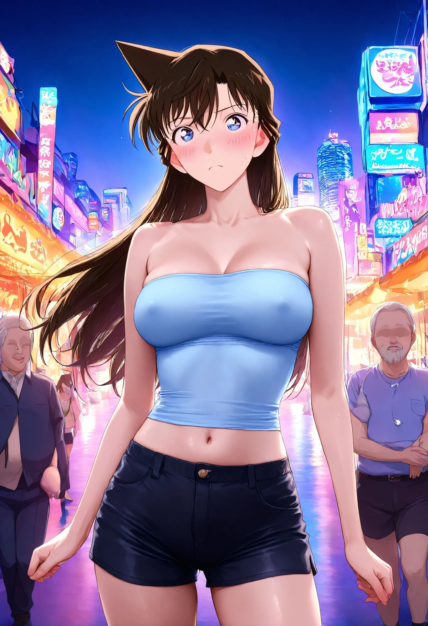 毛〇蘭  チューブトップとショートパンツでおじさんとえっち - サンプル画像 2