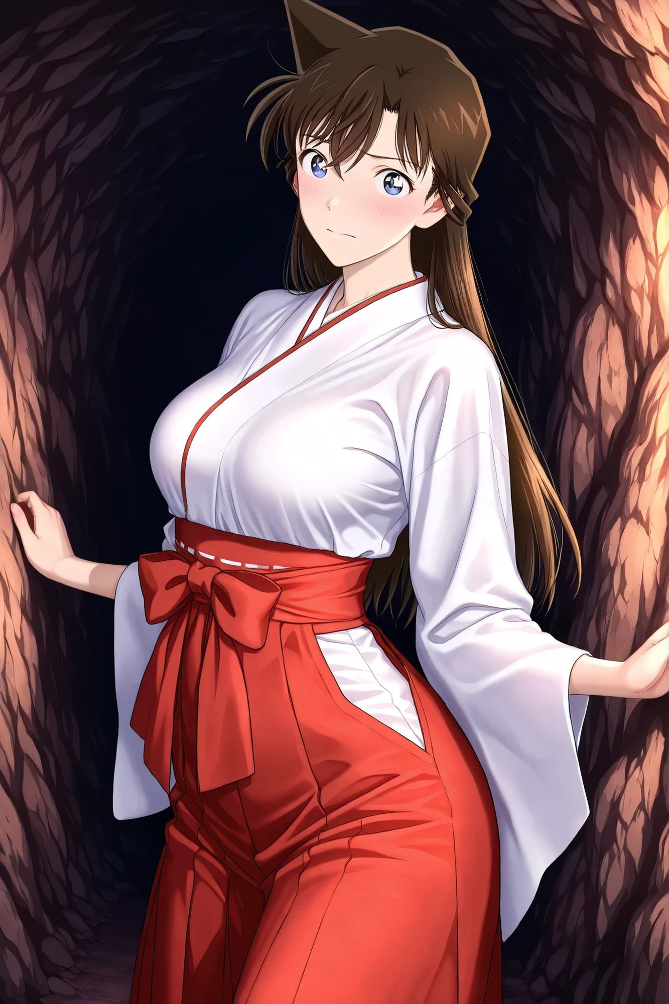 毛〇蘭  巫女のアルバイトしたら洞窟でいたずらされた。 - サンプル画像 4