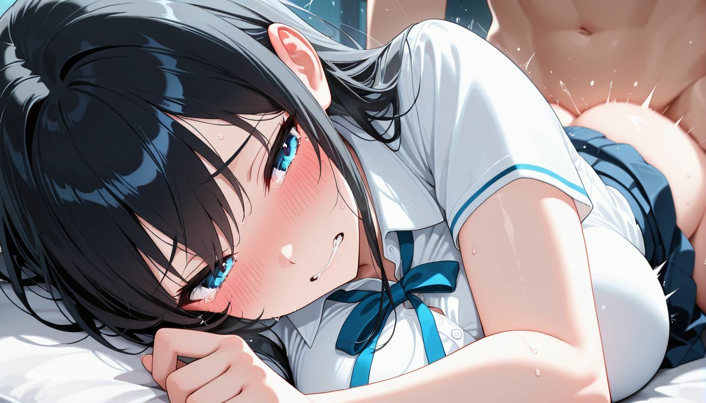 黒髪ロングの巨乳JK美女は毎日みんなの性処理当番 - サンプル画像 10
