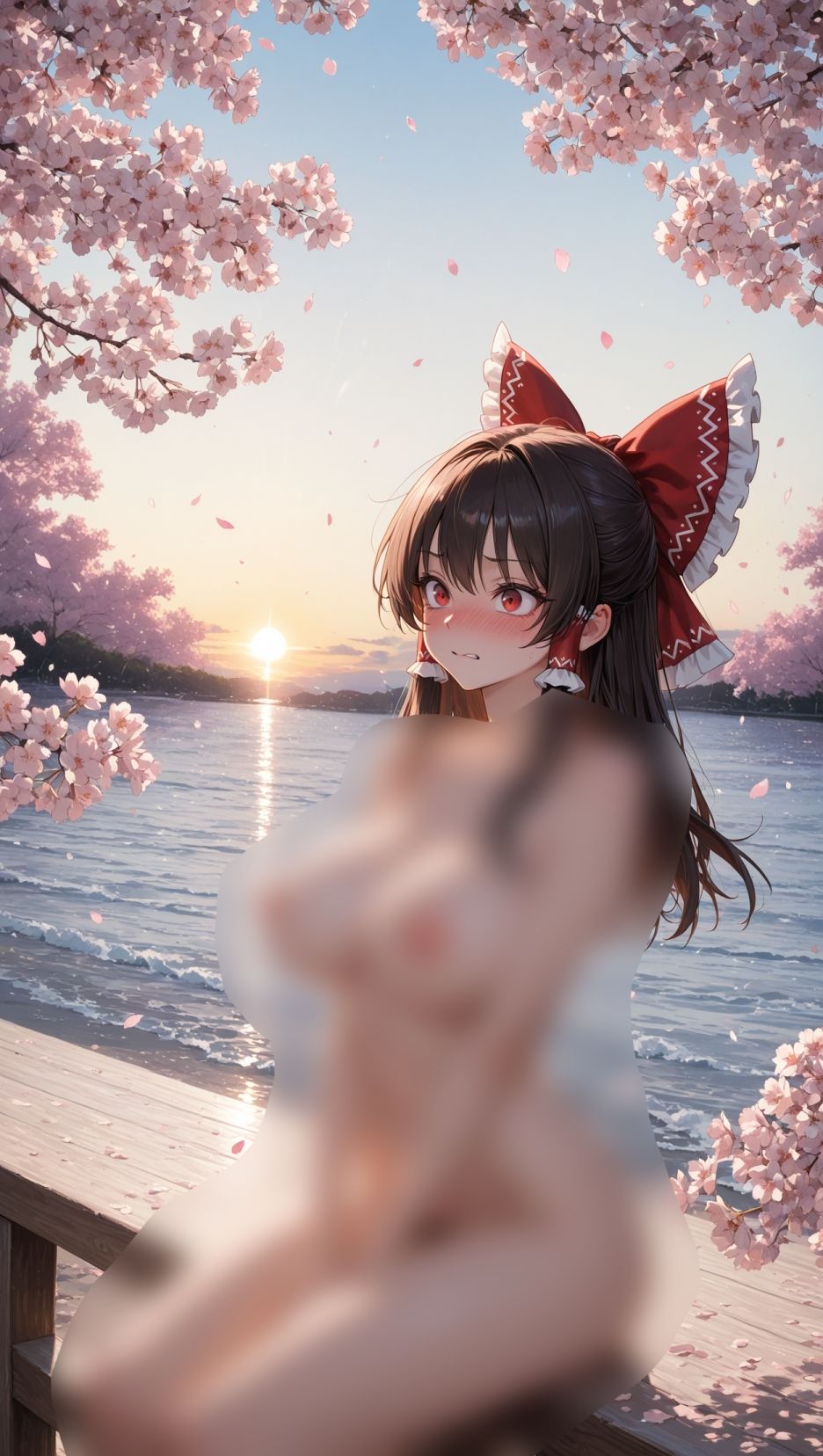 霊夢ちゃんのえっちな写真集vol.14〜春の晴れた朝の川編〜 - サンプル画像 1