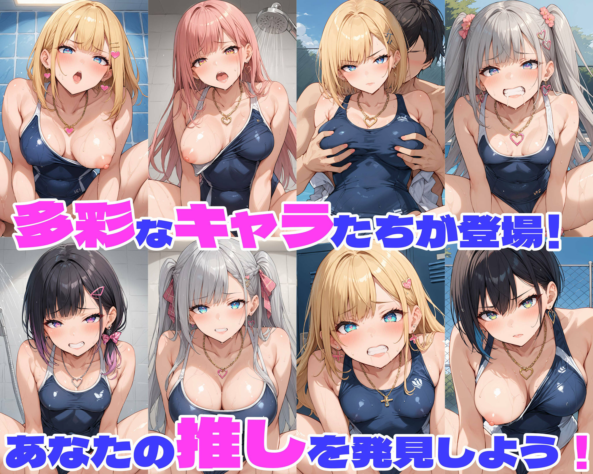 性育学園No.31〜白ギャルスク水編〜ドスケベ淫乱白ギャルたちとスク水でやりまくれ！【CG500枚】 - サンプル画像 3