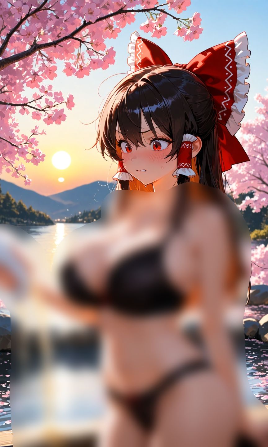 霊夢ちゃんのえっちな写真集vol.16〜春の晴れた夕方の川編〜 - サンプル画像 2