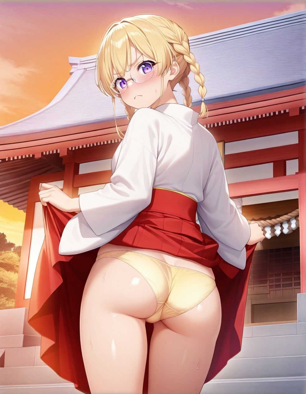 嫌な顔でパンツ見せてくる巫女 - サンプル画像 9
