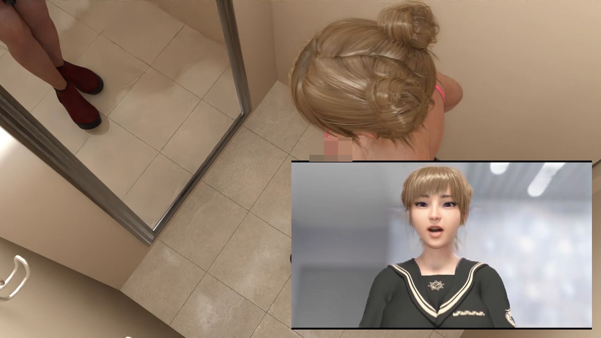 【▲100】生徒会長 一ノ瀬廻里・県警からの事情徴収で、自らの盗撮被害動画の確認を強いられる:Vol.003『下着ショップでのブラ試着時のおっぱい盗撮被害』 - サンプル画像 1