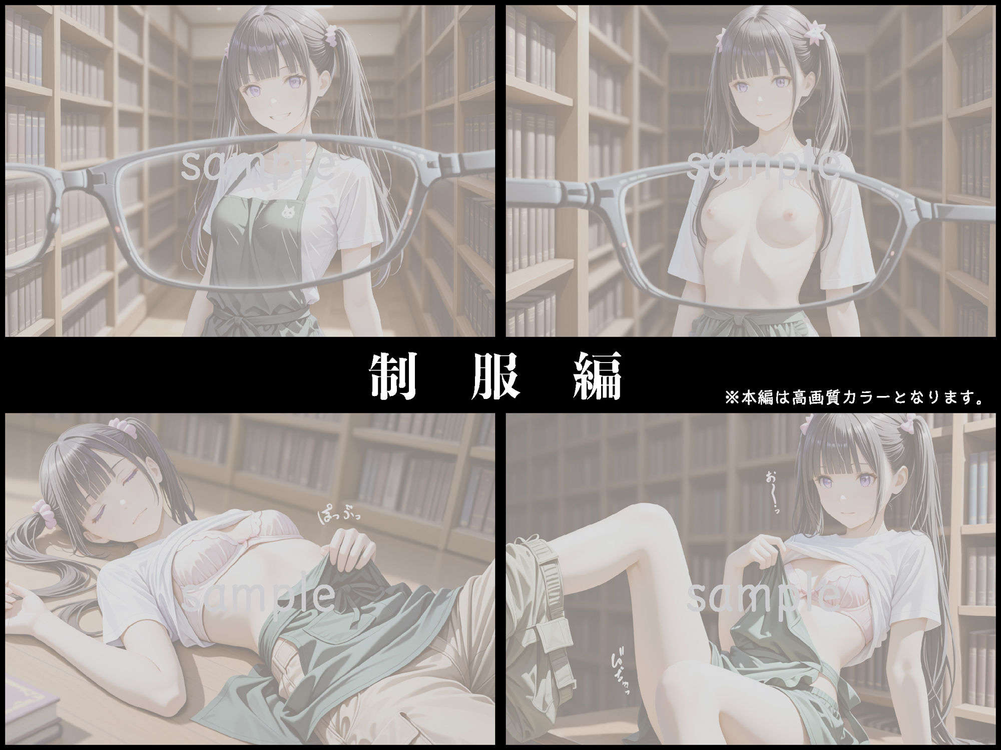 透視メガネ-図書館バイト編-〜透視×催●で静かな種付けレ◯プ〜【豪華CG500枚収録】 - サンプル画像 4