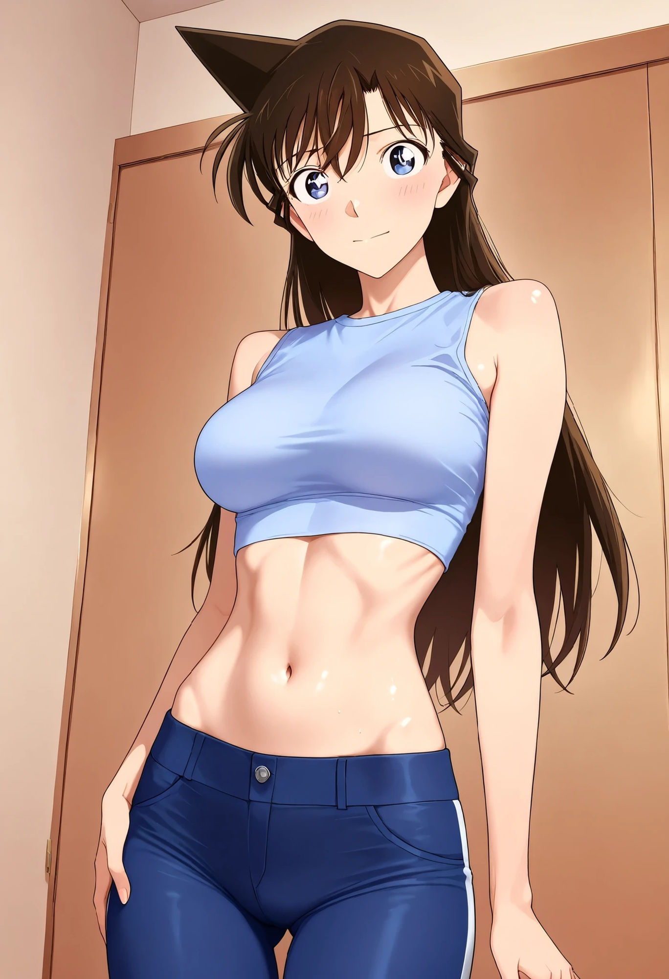 毛〇蘭  スキニーパンツとへそ出し - サンプル画像 2