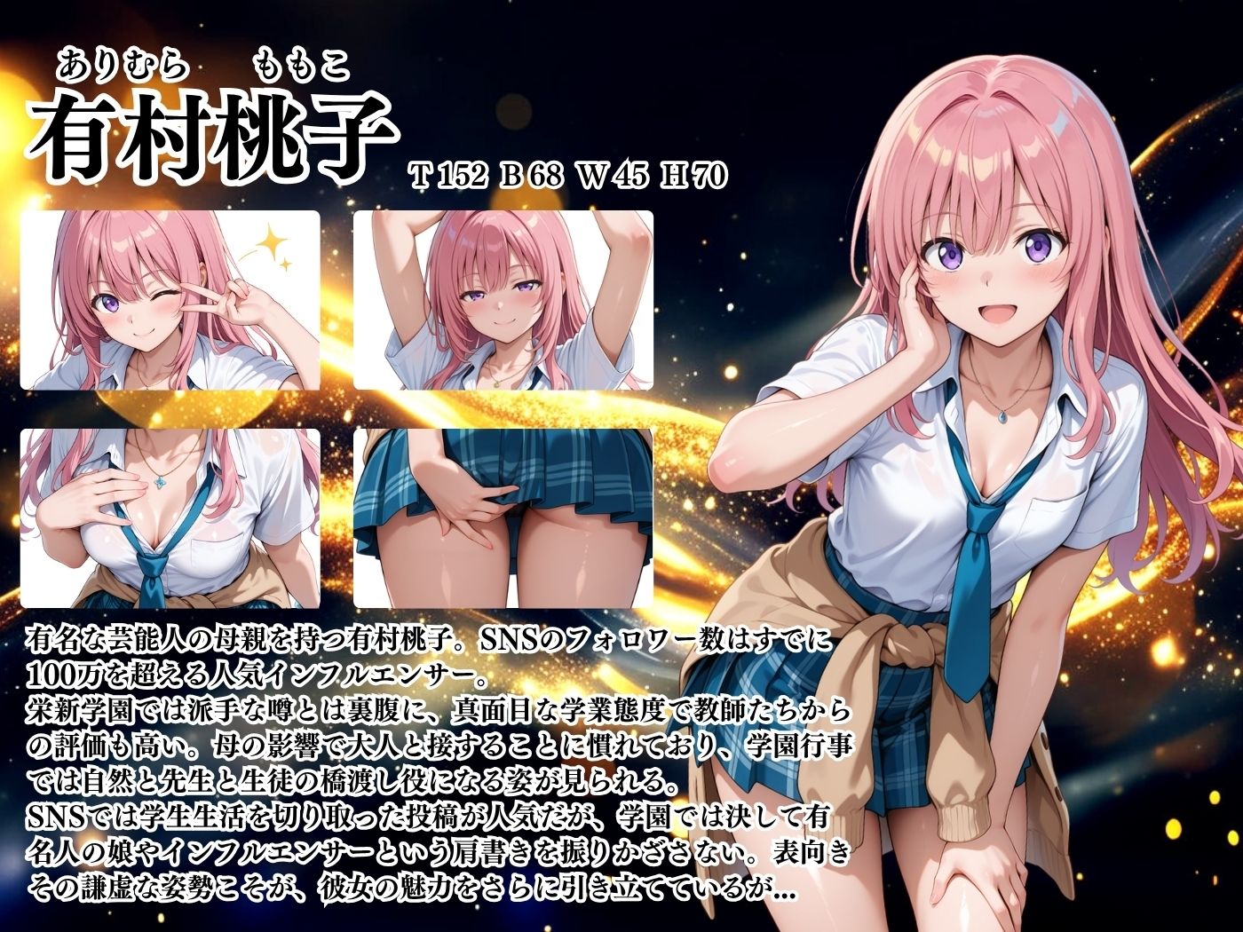 【4Kイラスト】1万3000人の生徒を抱いた校長による有村桃子への性指導（露天風呂編） - サンプル画像 2