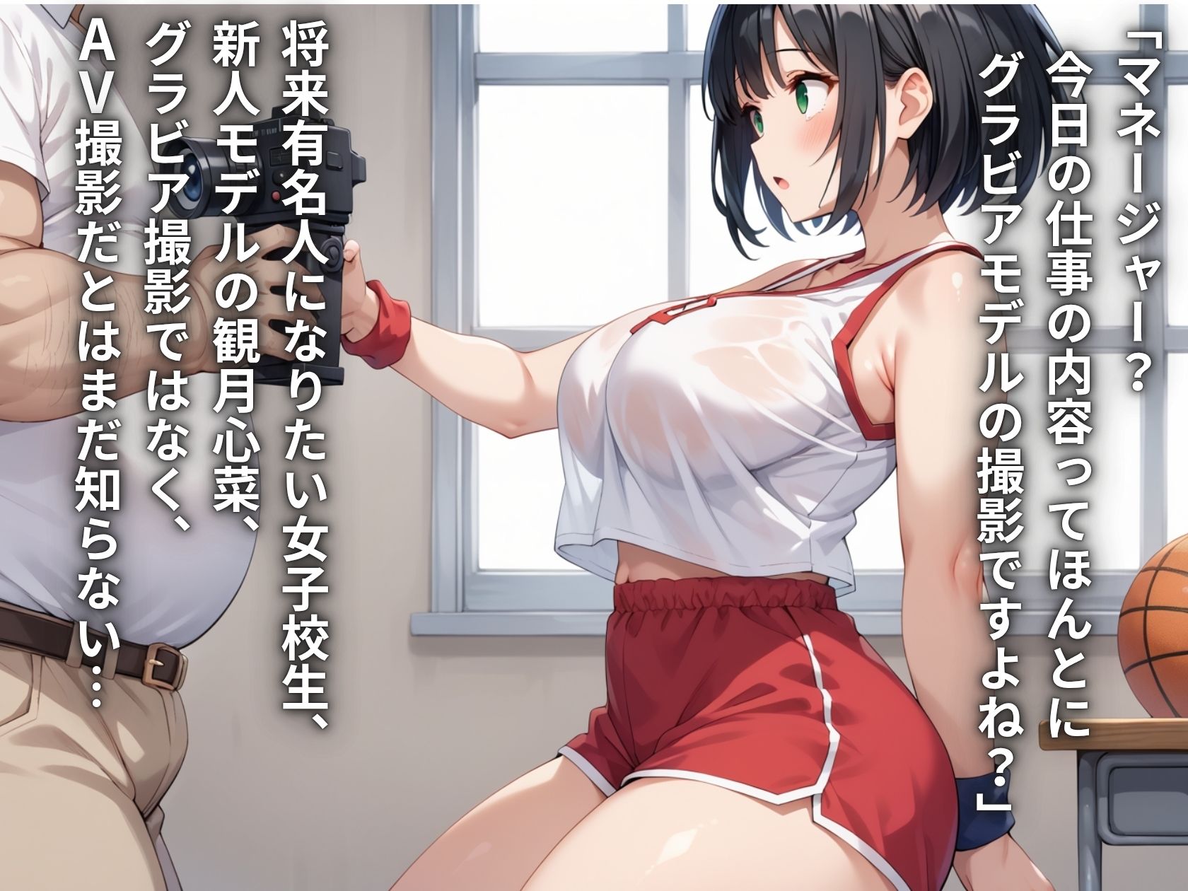 芸能事務所にグラビアと騙されてAVデビュー？！バスケ部JK生ハメ種付けプレス - サンプル画像 1